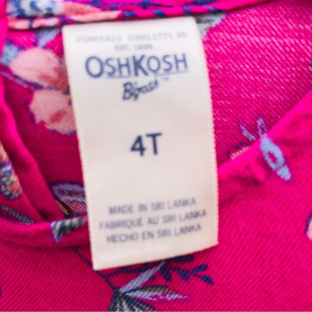 OSH KOSH B'GOSH Little Girls 4T L/S Dress Dainty Flowers